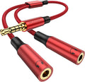 MOSWAG Headphone Mic Splitters Adapter Audio Headphone Connector Mutual Convertors for Gaming Headset, PS4, Xbox One, Notebook, Mobile Phone and Tablet