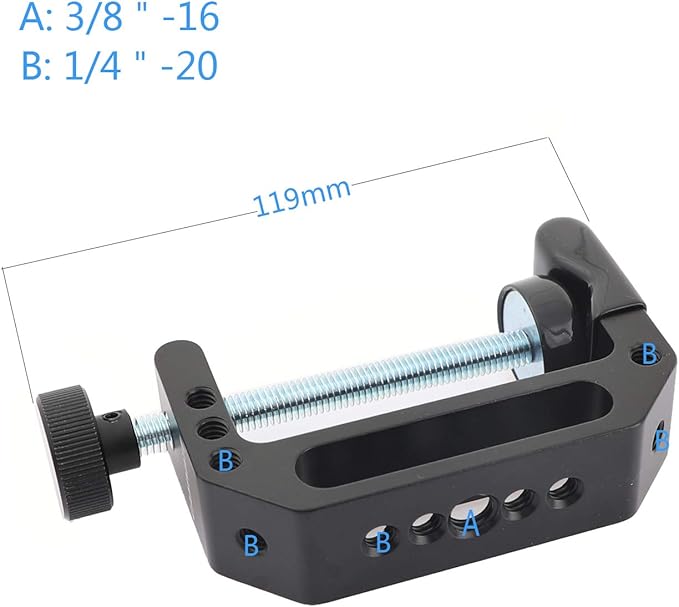 CAMVATE Extended Size C Clamp with 1/4" & 3/8" Mounting Points For Photographic Accessories - 2594