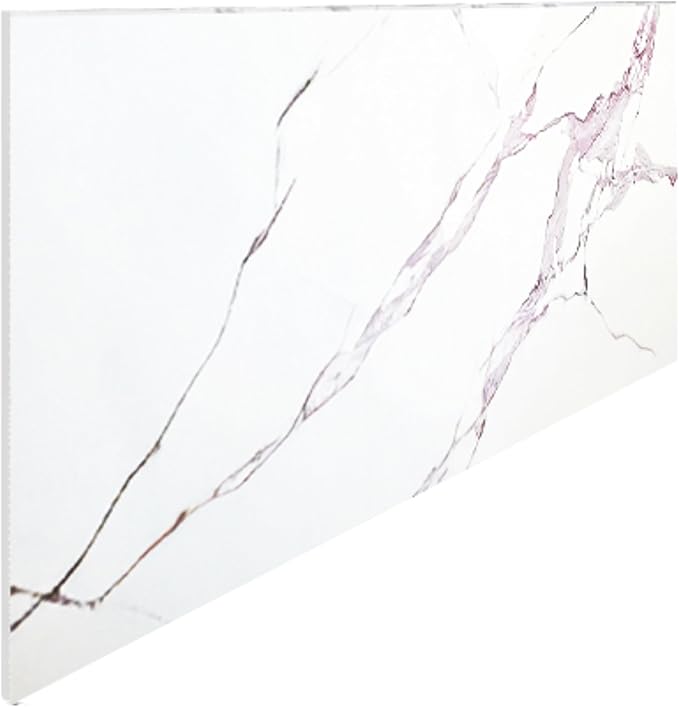 Dundee Deco Faux Marble Wall Panels - Sample - Glossy, Waterproof Indoor Wall Cladding - White, Grey Veins - Sample 6" x 6"