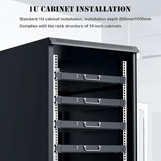 Rack Mount KVM w/17.3" LCD Monitor, MT-VIKI 8 Port HDMI KVM Switch 1920x1080@60Hz for 1U 19" Rack Support OSD Menu/Hotkey+ 8 KVM Cables + Keyboard + Touchpad+ Drawer