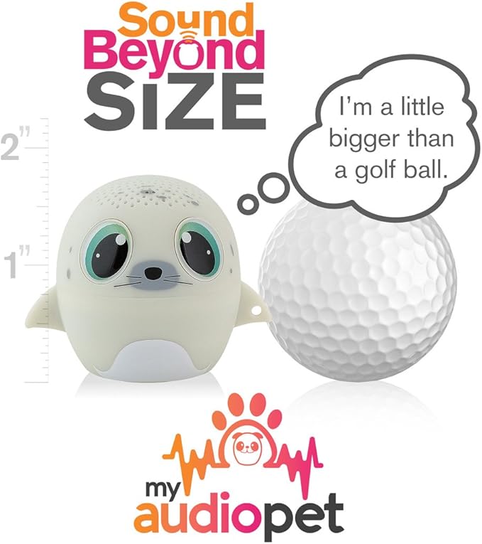My Audio Pet Mini Bluetooth Animal Wireless Speaker for Kids of All Ages - True Wireless Stereo – Pair with Another TWS Pet for Powerful Rich Room-Filling Sound (SEALebration)