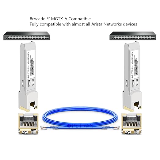 OPSTRAN 10/100/1000BASE-T SFP SGMII Copper Transceiver Module Compatible with Brocade E1MGTX-A RJ45 100m Cat5e/6