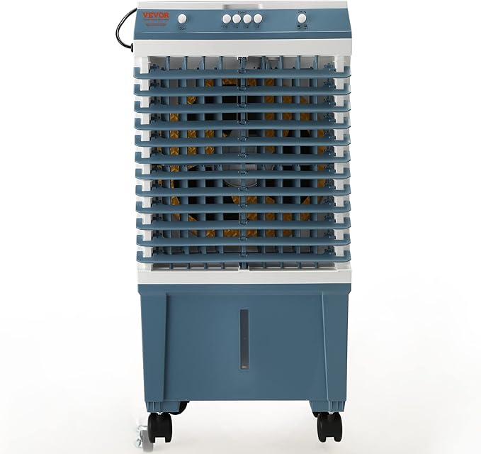 VEVOR Evaporative Air Cooler,100W 1400CFM Swamp Cooler with 5 Gallon Water Tank,Humidifying,3 Modes & Speeds Portable 3-IN-1 Cooling Fan,Energy-Saved Air Cooler for 550 Sq.Ft Indoor or Outdoor