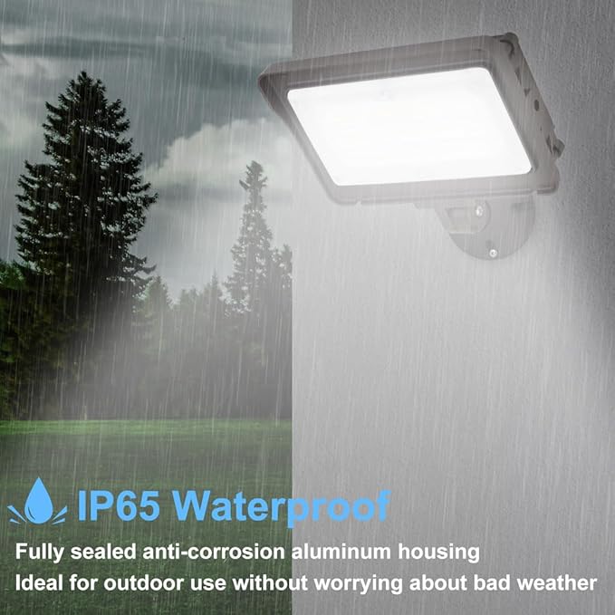 kadision LED Flood Light Outdoor, 50W/40W/30W 6500lm 3000K/4000K/5000K Selectable, Dusk-to-Dawn Photocell, IP65 Waterproof Adjustable Knuckle Mount Security Lights, 100-277V ETL Listed, 4 Pack