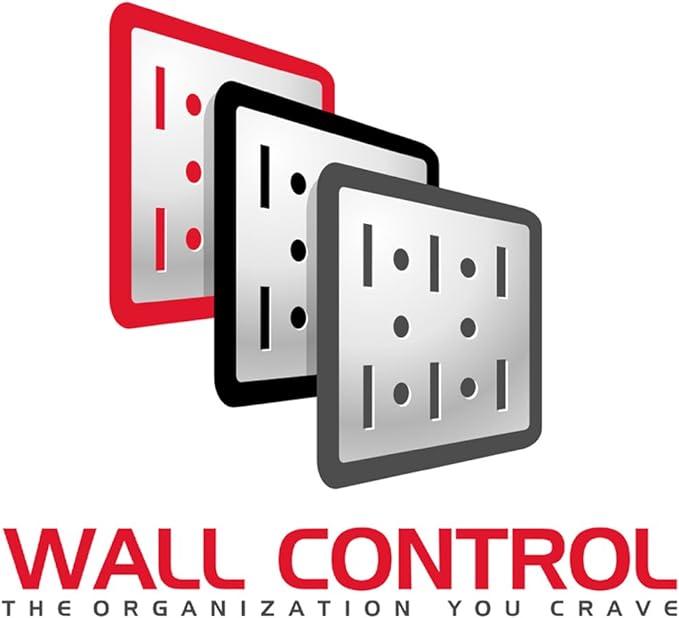 Wall Control Power Tool Storage Organizer Kit Cordless Drill Holder Charging Station Rack 16” x 32” Metal Pegboard Organization System (Red Pegboard)