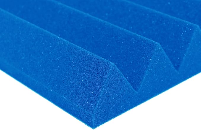 Foam Factory Inc 24 Pack Color Acoustic Foam Panel Studio Soundproofing Wedge Wall Tiles 12” X 12” X 2” (Blue)