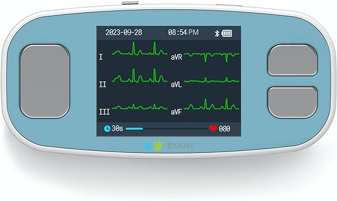 EMAY 6L Portable ECG Monitor | Record ECG and Heart Rate in 6 Channels | Compatible with Smartphone and PC | No Subscription Required