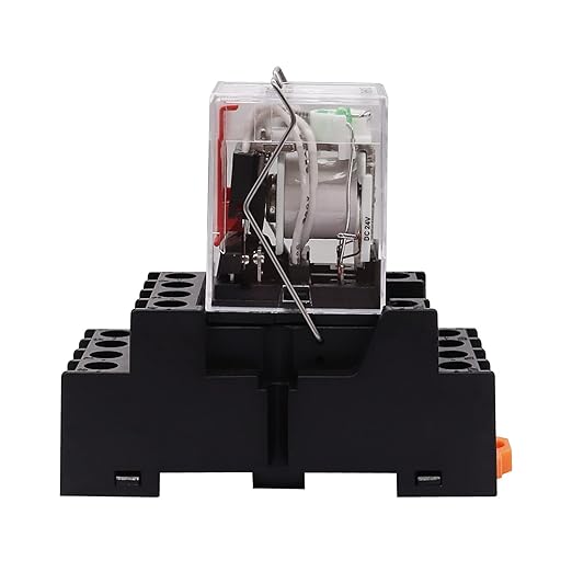TWTADE AC 110V/120V Relay 5A Electromagnetic Power Coil Relay 14 Pins 4PDT 4NO+4NC HH54P MY4J with Indicator Light & Socket Base -YJ4N-GS
