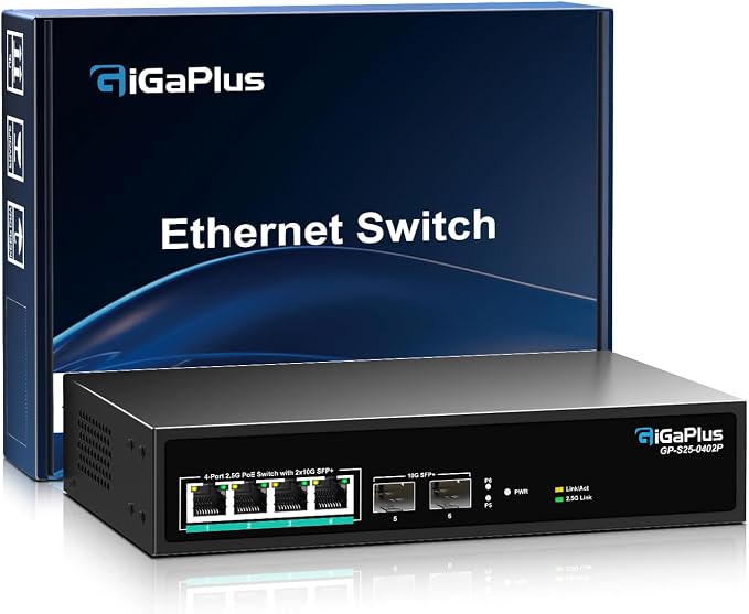 6 Port 2.5Gb Unmanaged PoE Switch by GiGaPlus