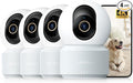 Anona 4K UHD Indoor Camera, Pet/Dog/Baby Security Camera with Phone App, 360°Pan-Tilt, 2.4G/5G Dual-Band Wi-Fi 6, Auto-Tracking, Person/Pet/Baby Crying Detection, Privacy Mode, Two-Way Audio, 4 Pack