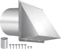 10 Inch Wall Vent Exhaust Vent Cover,Hooded Wall Vent with Screen and Damper,Outdoor Wall Exhaust Vent Cap Exterior Air Vent Cover for Kitchen Range Hood HVAC Duct Dryer Ventilation, Stainless Steel