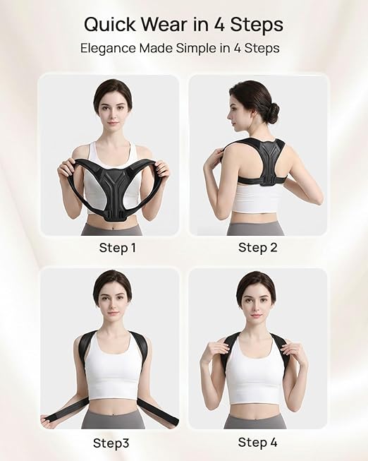 Anatomical Y-Shape Upper Back Brace Posture Corrector For Women,Superior Fabric Back Straightener Posture Corrector Brace，Invisible Confidence & Maximum Breathability,Office Essential