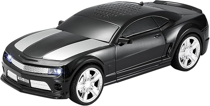WSTER Classic Sports Car Model Bluetooth Speaker, Portable Wireless Outdoor Speaker with HD Sound, TWS Pairing, Truck Bluetooth Speaker, Parties & Home Audio (Black)