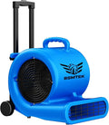 BSMTEK 5000 CFM 1HP Air Mover Blower Fan, Floor Blower Dryer - Timer for Industria, 3 Speeds, 4 Adjustable Angles, Handle Wheelkit, 15Ft Long Cord Portable, Stackable - 2026 Upgraded, Blue