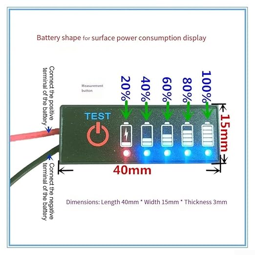 Compact 5S 18 5V 21V Battery Level Indicator with Ternary Lithium Display for Real Time Charge Monitoring on Lithium and Batteries