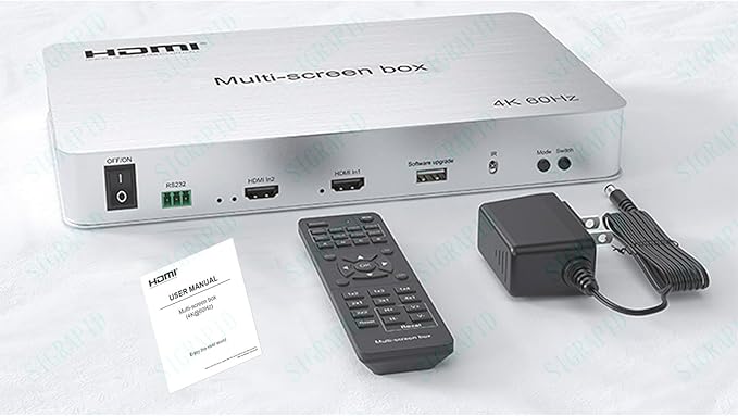 4K 2x2 Video Wall Controller&Multi-Screen Box point-to-point processor HDMI Multi Screen Expander Support PIP 180°mirroring Point-to-Point Optical audio/3.5mm stereo audio outputs 2x1 3x1 1x4 14 Modes