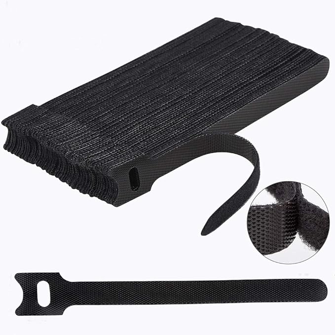 Nettbe 60 PCS 6 Inches Reusable Cable Ties, Adjustable Cord Straps Wire Organizer Cord Wrap and Hook Loop Cable Management