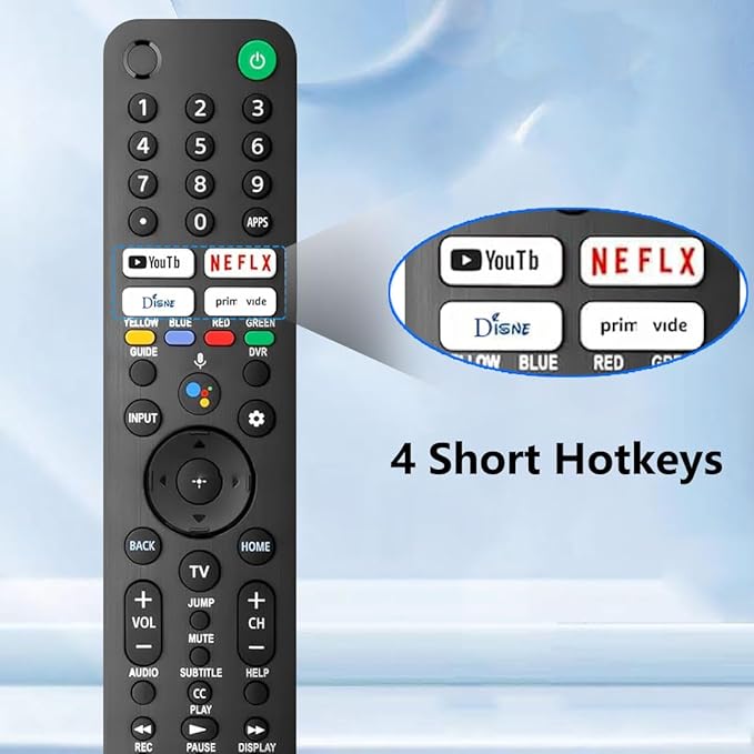 Replacement Voice Remote for Sony TV, for SonyBravia Smart TV with Voice Control, Compatible with Sony Bravia XR/XBR/KD Series 4K/ 8K LED OLED Google/Android Smart TVs