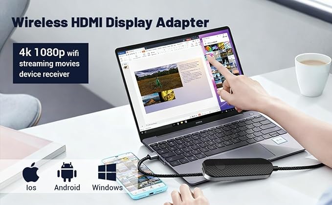 IShare iOS Wireless HDMI Display Adapter,Wireless hdmi Display Adapter,4k 1080p WiFi Streaming Movies Device Receiver Dongle for iPhone iPad,Supports high-Definition Video Synchronization. (3)