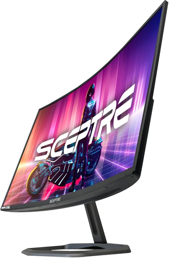 Sceptre Curved 32-Inch Gaming Monitor, 1920 × 1080, Up to 240+Hz, 1ms, 99% sRGB, AMD FreeSync Premium, Built-in Speakers, HDMI DisplayPort, Machine Black (C325B-FWD240 Series)