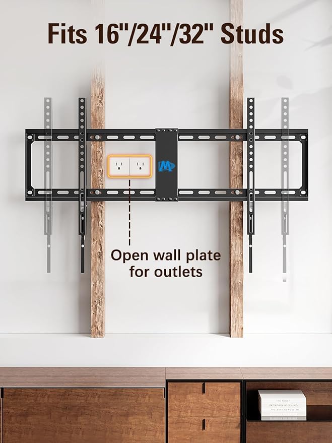 Mounting Dream Fixed TV Wall Mount, Low Profile Wall Mount Bracket for Most 42-90 Inch Television, Flush TVs Mount for Space Saving, Fits 16", 24", 32" Studs, Max VESA 800x400mm and 132lbs MD2361-32