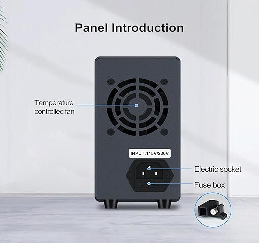 Wanptek DC Power Supply Variable 30V 10A, Bench Power Supplies with Encoder Adjustments Knob, USB Fast Charge Port with Output Current Display, 4-Digit LED Display