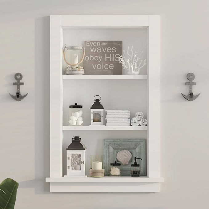 Recessed Medicine Cabinet for Bathroom Cabinet with Storage,14x24 in Wall Shower Niche Insert,3-Tier Bathroom Niche for Shower Wall,Recessed Wall Insert for Drywall,Fully Assembled,MDF