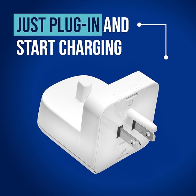 ProofVision Electric Toothbrush Wall Charger for US Socket for Oral-B/Braun (Excludes iO 7–10, Pulsonic) | Portable Oral-B Charging Station, Wireless, IPX7 Seal, with 2 Compatible Toothbrush Heads