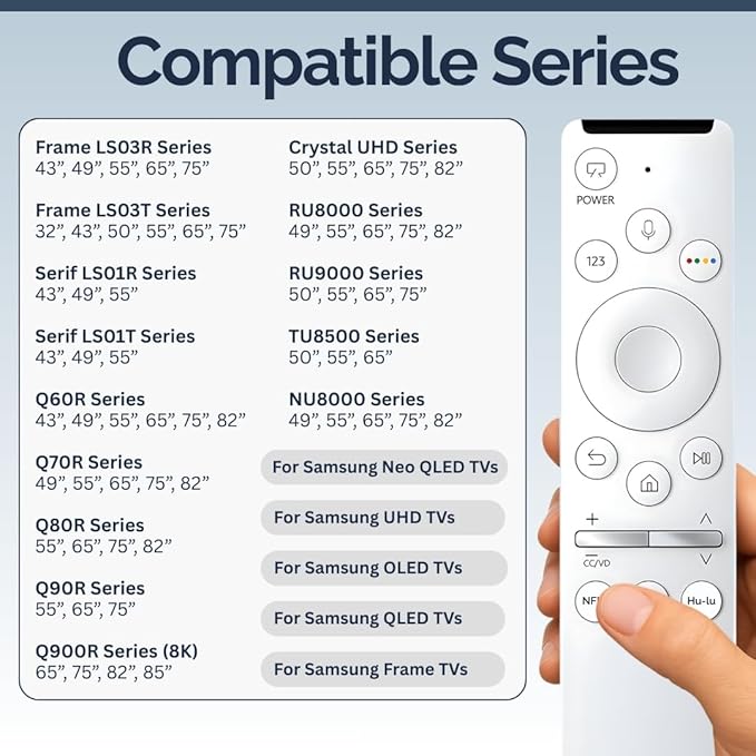 2 Pack BN59-01312Q Samsung TV Remote Control Replacement for Smart TV - Easy Setup, Universal Remote, Streaming Shortcuts - Works with Samsung QLED, Frame, UHD, 4K, & LED Smart TVs
