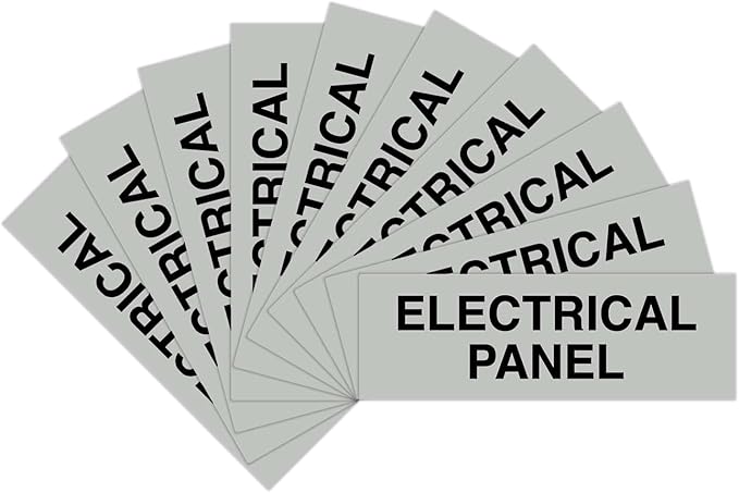 All Quality Basic Electrical Panel Sign - Fire Regulation Safety Compliance Sign - Lt Gray - Small (10 Pack)