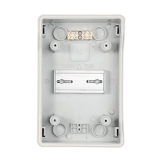 Mollom 4 Way Power Distribution Box with Bus Bars and Din Rail for Miniature Circuit Breaker MCB, Waterproof IP66.Padlock Available for Indoor and Outdoor Use