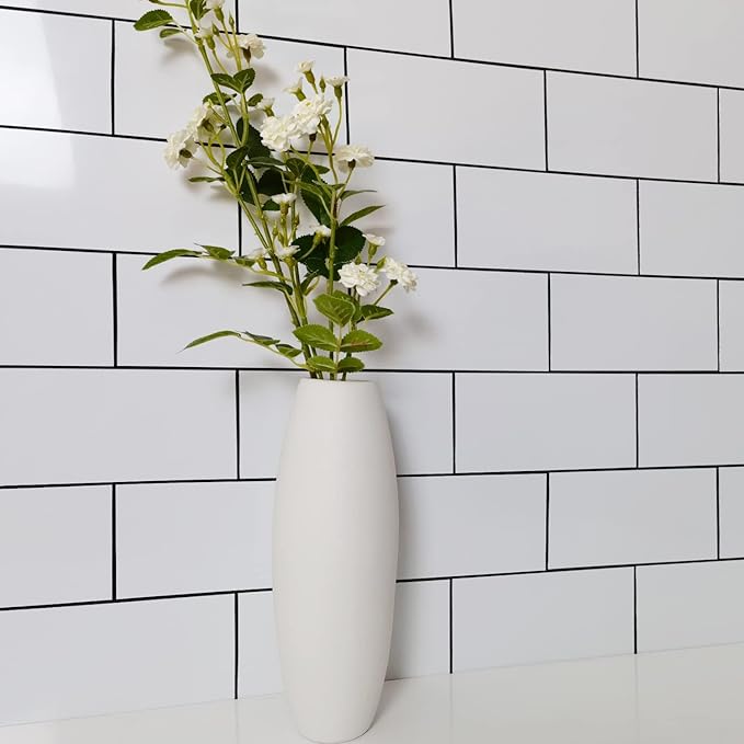 AULIGET Thick PVC Peel and Stick Backsplash, Polished White Subway Tile Peel and Stick Wall Tiles, Pack of 4