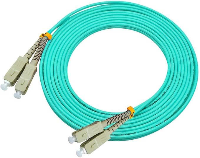 Jeirdus 3Meters 10ft SC Duplex 50/125 10G OM3 Multi-Mode Fiber Optic Cable Jumper Optical Patch Cord