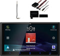 JVC KW-M795BW 6.92" HD Screen Double-DIN Bluetooth USB HDMI Input AM/FM Radio Digital Media Receiver, Steering Wheel Control Interface, Antenna Adapter Compatible Chrysler/Dodge/Jeep/Ford/GM 2002-Up