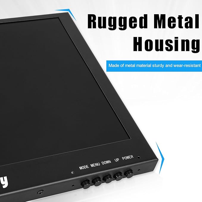 Suprlipy 12 Inch Mini Small HDMI Monitor 1920x1080 16:9 IPS Metal Housing LCD Display Screen Support HDMI/VGA/AV/BNC Input Built-in LounSpeakers for PC CCTV Security Camera RasPi