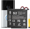 Replacement Battery for S2, 6200mAh Ultra High Capacity Li-ion Battery for Ring by KOOAQQ