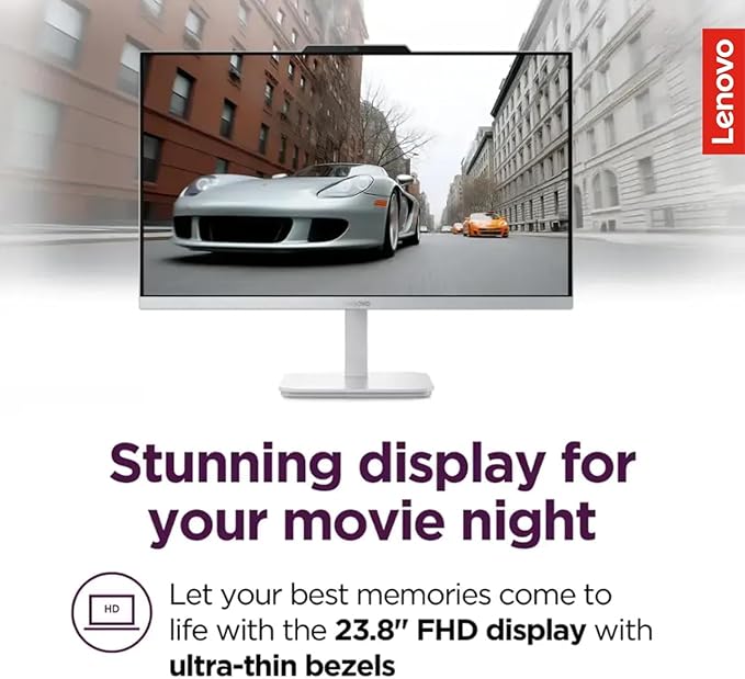 Lenovo IdeaCentre 24" FHD All-in-One Desktop Computer with Lifetime Office 365 for The Web • 32GB RAM • 2TB Storage • Intel Core • Wired Keyboard and Mouse • Windows 11