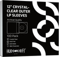 Hudson Hi-Fi Vinyl Record Outer Sleeves Covers - Premium Clear Vinyl Record Sleeve 100-Pack - Protect Your LP Albums from Scratches, Dirt & Dust - 3mm Thick No-Acid Exterior Disc Cover