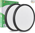 2PK 15.8 Inch Black LED Flush Mount Ceiling Light, 32W, 3480LM, 3000K/4000K/6000K CCT Selectable, Round Flat Panel Light Low Profile Ceiling Light Fitures for Hallway, Kitchen, Bedroom, Laundry Room