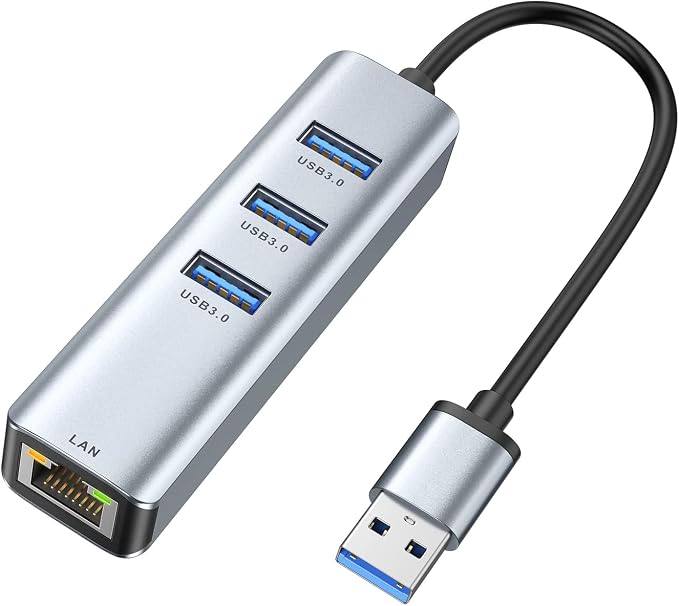 USB 3.0 to Ethernet Adapter, ABLEWE 3-Port USB 3.0 Hub by ABLEWE