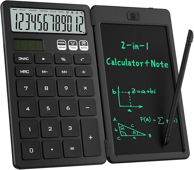 Desk Calculator with Erasable LCD Notepad Calculators ROATEE Desktop Basic by ROATEE