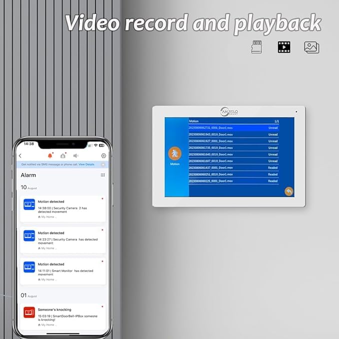 Wired Video Door Phone Apartment Intercom System,7 Inch Touch Monitor with 1080P HD Camera Doorbell,Supporting 5 in 1 Unlocking,Minitoring Motion Detecting for Home Villa,Tuya (2 doorbell + 2 monitor)