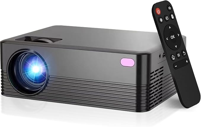 Mini Projector, H5 Portable Video Projector with WiFi & Bluetooth, Movie Projector Supports 8K with Android System, Auto Keystone Correction, 40"-200" Screen Video Projector, with HDMI Cable