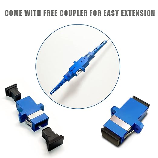 50 Meters SC to SC Fiber Optic Patch Cable, Outdoor Armored Single Mode SC/UPC - Image 4