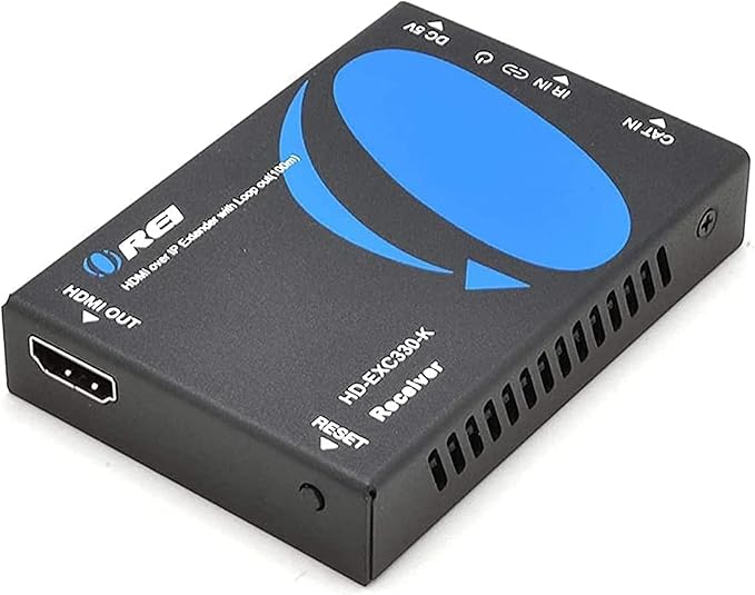 OREI HDMI Over Ethernet Extender Over CAT5/CAT6, with IR Upto 330 Feet - Loop Out - 1080P Full HD Signal Distribution - Over IP - Receiver Only (HD-EXM330-RX)