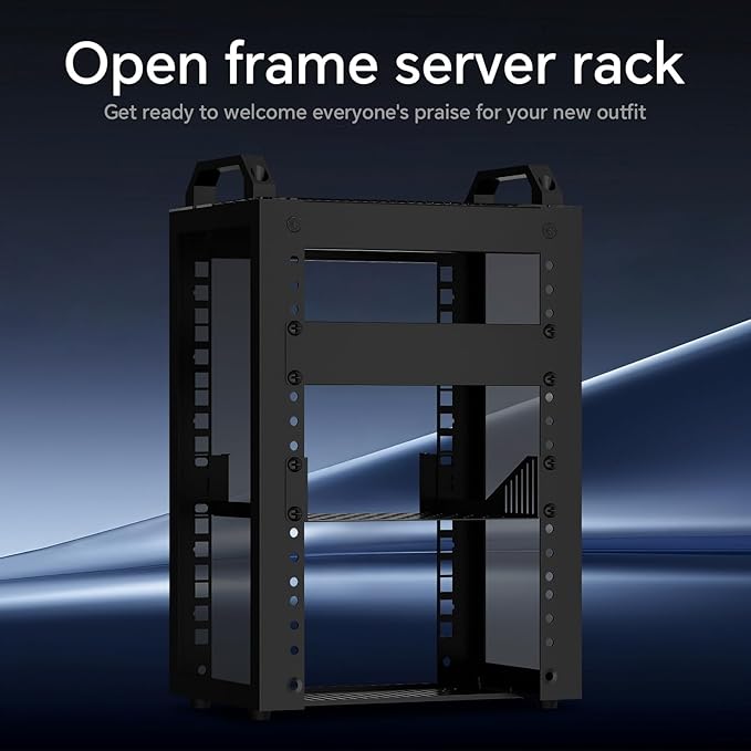 YQMRCZRF 6U Network Rack, 10-inch Mini Server Rack, 7.87 inches Deep. Suitable for IT Equipment, Networking, Servers, Audio and Video Equipment-Black