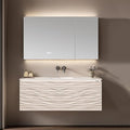 32IN Bathroom Vanity - Smart Defogging Mirror Cabinet | Waterproofing Technology & Wave Shaped Door Panel, Floating Bathroom Vanities with Large Storage Space (Mirror Cabinet)