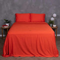 THE LAD COLLECTIVE 3.0 Queen Bedding Set - 4-Piece Bedset w/Fitted Sheet, Top Sheet & 2 Standard Pillowcases [Duvet Not Included] - Bamboo-Cotton - Red Rock Collection