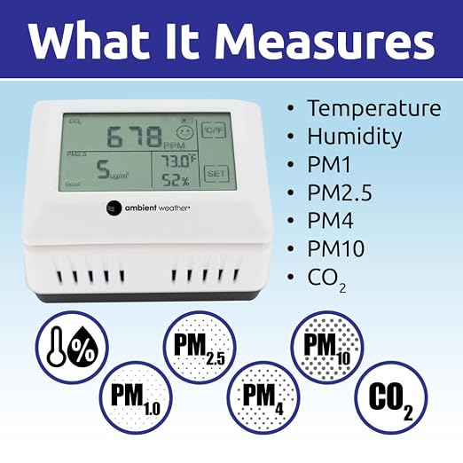 Ambient Weather AQIN Pro Wireless Indoor Air Quality Index - Image 6