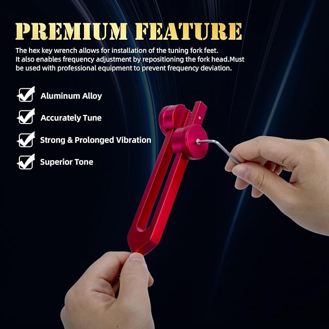10 PCS Chakra Tuning Fork for Healing, Multi-Color Weighted Tuning Forks, Aluminum Alloy Tuning Forks with Activator & Feet (126.22-432Hz) for DNA Healing, Sound Therapy